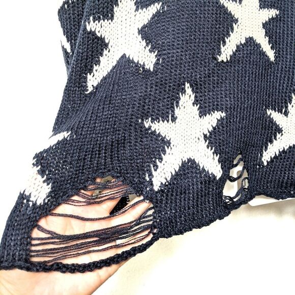 FANTASTIC FAWN Knit Distressed Star Sweater S - Picture 7 of 8
